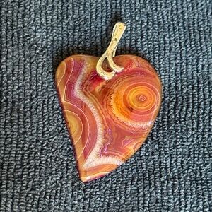 Heart-Shaped banded Onyx Pendant.